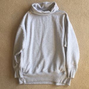 Light Grey Arie Funnel Neck Tunic Sweatshirt